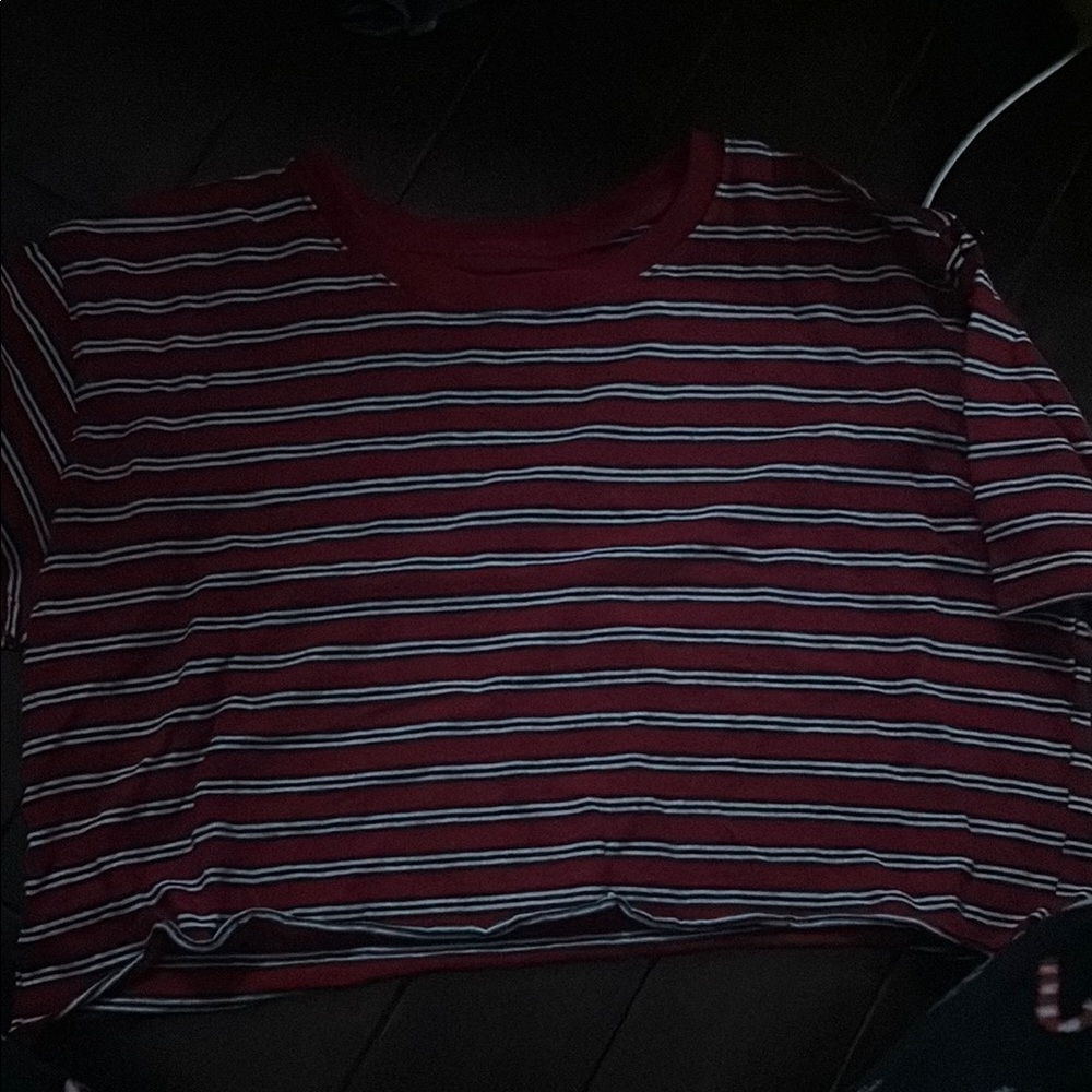 Hollister Red Striped Crop Top